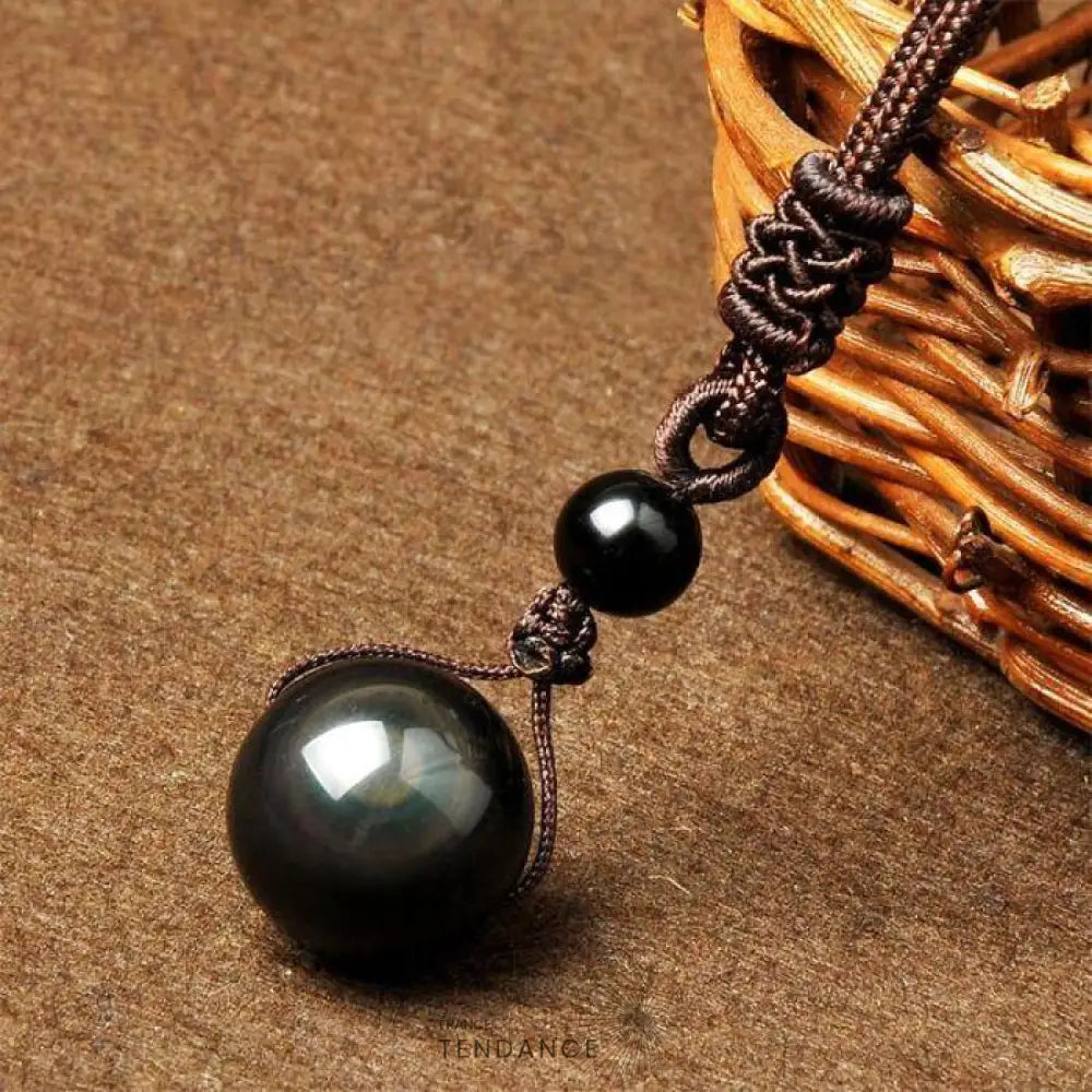 Collier Obsidienne œil Céleste Arc-en-ciel | France-Tendance