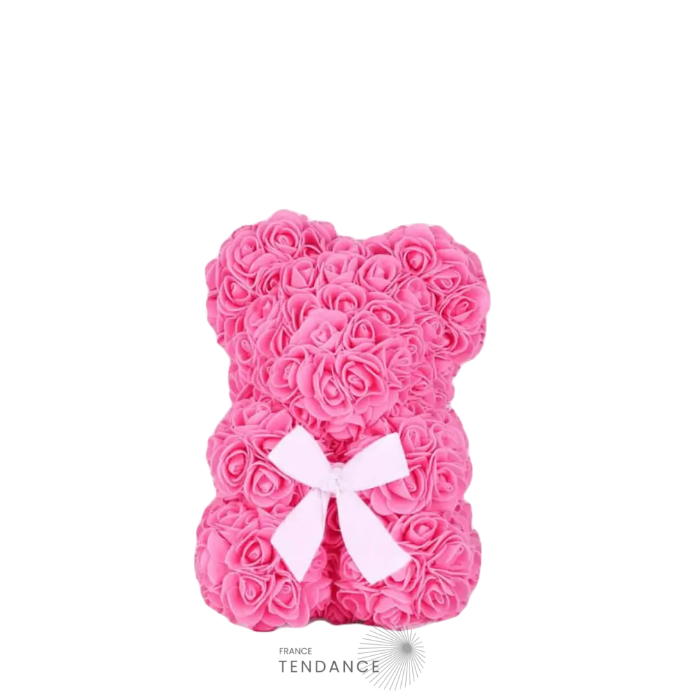Ourson En Roses éternelles Rose (25 Cm) | France-Tendance