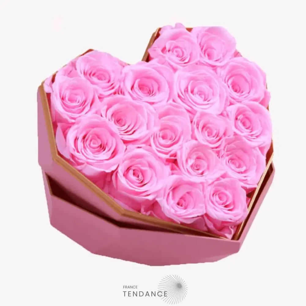 Roses éternelles Boîte Coeur Rose | France-Tendance