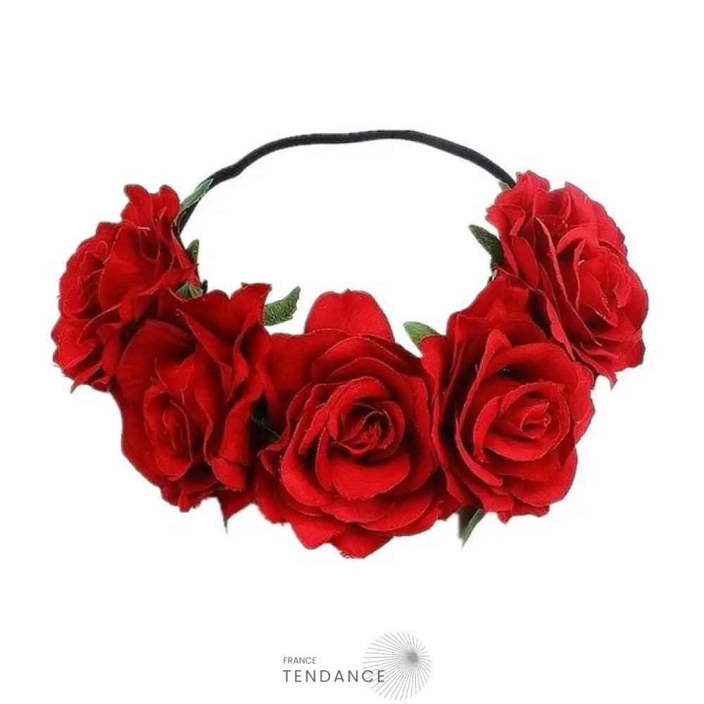 Couronne De Fleurs Rose Rouge | France-Tendance