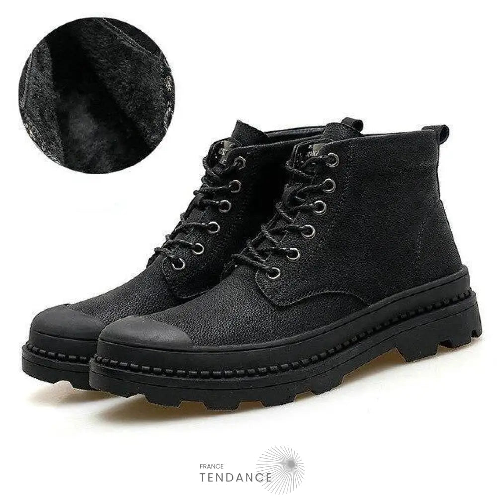 élégantes Bottes Noires En Cuir | France-Tendance