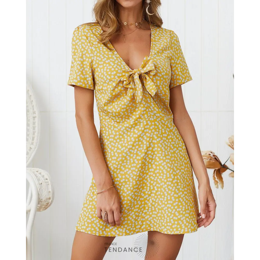 Petite Robe Florale Nouée | France-Tendance