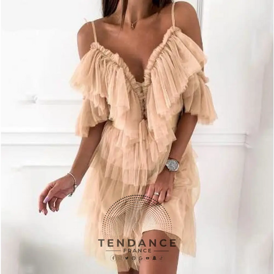 Robe élégante à Volants | France-Tendance