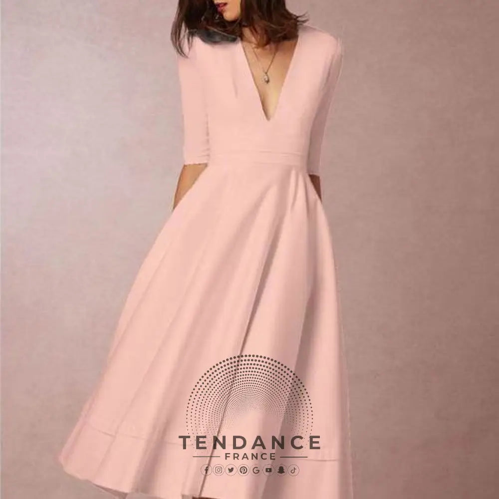 Robe Rose Style Vintage | France-Tendance