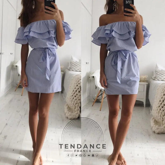 Robe à Volants Effet Chemise | France-Tendance