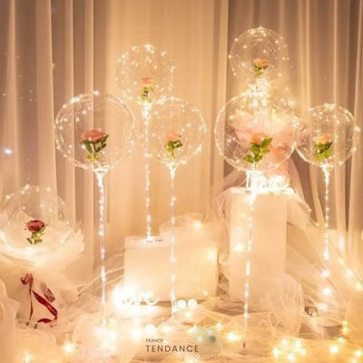 Rose éternelle En Bulle D’amour Lumineuse | France-Tendance