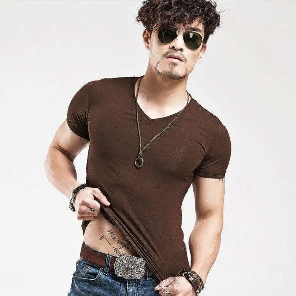 T-shirt Léger Col v | France-Tendance
