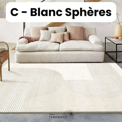 Tapis Magique Intachable | Incroyable Mais Vrai! C - Blanc Sphères / Paillasson (0.4X0.6M) Salon