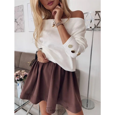 Top Asymétrique à Boutons | France-Tendance